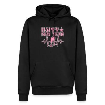 Frohes Neues Jahr - Männer Premium Bio Hoodie - Schwarz - Vorne - Nico (187cm)