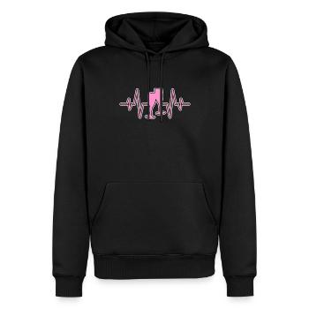 Vin mousseux battement de cœur Nouvel An - Sweat à capuche Premium bio Homme - noir - Devant - Nico (187cm)