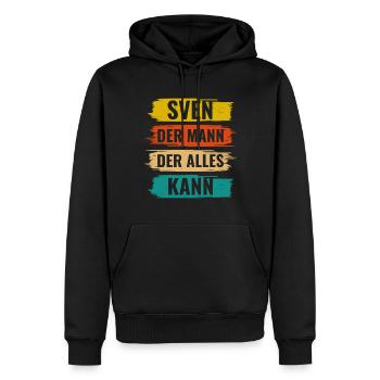 Sven Der Mann Der Alles Kann Vorname Sven - Männer Premium Bio Hoodie - Schwarz - Vorne - Nico (187cm)