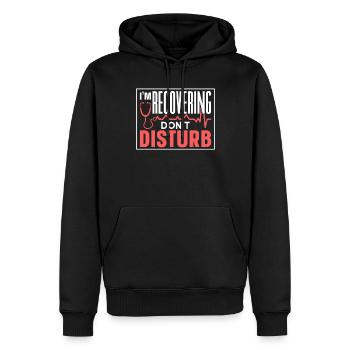 Je s’il vous plaît ne pas déranger la récupération - Sweat à capuche Premium bio Homme - noir - Devant - Nico (187cm)