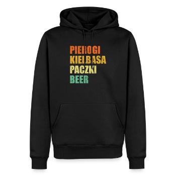 pierogi kielbasa - Männer Premium Bio Hoodie - Schwarz - Vorne - Nico (187cm)
