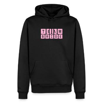 Épouse de l’équipe Épouse de l’équipe - Sweat à capuche Premium bio Homme - noir - Devant - Nico (187cm)