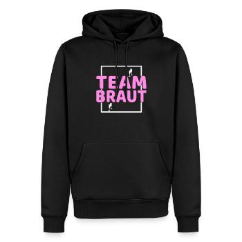 Épouse de l’équipe - Sweat à capuche Premium bio Homme - noir - Devant - Nico (187cm)