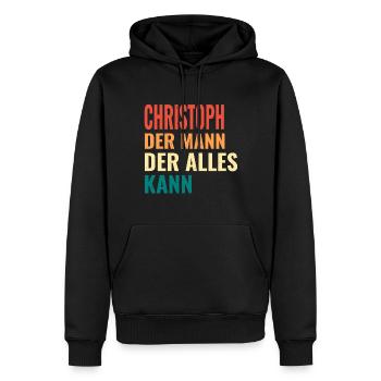 Christoph Der Mann Der Alles Kann Name Christoph - Männer Premium Bio Hoodie - Schwarz - Vorne - Nico (187cm)