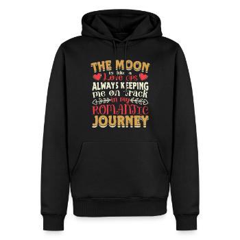 Conceptions romantiques de l’âme sœur de la lune pour un - Sweat à capuche Premium bio Homme - noir - Devant - Nico (187cm)