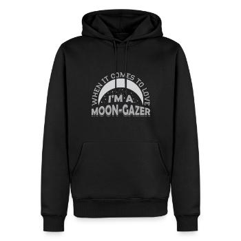 Conceptions romantiques de l’âme sœur de la lune pour un - Sweat à capuche Premium bio Homme - noir - Devant - Nico (187cm)