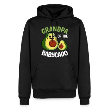 Grandfather of Babycado Guacamole Avocado Lover - Men’s Premium Organic Hoodie - black - Front - Nico (187cm)