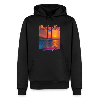 Coucher de soleil à Montego Bay, Jamaïque - Sweat à capuche Premium bio Homme - noir - Devant - Nico (187cm)