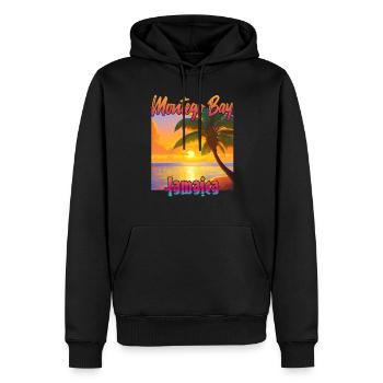 Coucher de soleil à Montego Bay, Jamaïque - Sweat à capuche Premium bio Homme - noir - Devant - Nico (187cm)