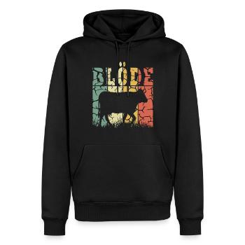 Blöde Kuh - Männer Premium Bio Hoodie - Schwarz - Vorne - Nico (187cm)
