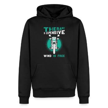 Moto-moto Chemise Cadeau Biker Thérapie - Sweat à capuche Premium bio Homme - noir - Devant - Nico (187cm)