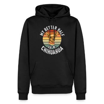 Chihuahua Cadeaux Chihuahua Propriétaire - Sweat à capuche Premium bio Homme - noir - Devant - Nico (187cm)