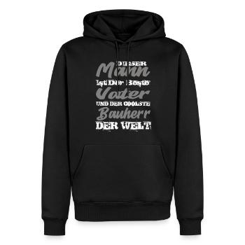 Vater und Bauherr - Männer Premium Bio Hoodie - Schwarz - Vorne - Nico (187cm)