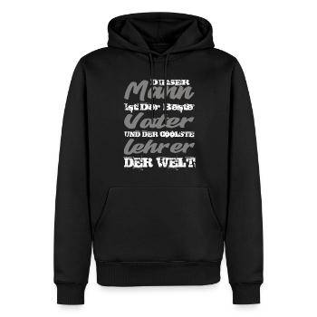 Vater Und Lehrer - Männer Premium Bio Hoodie - Schwarz - Vorne - Nico (187cm)