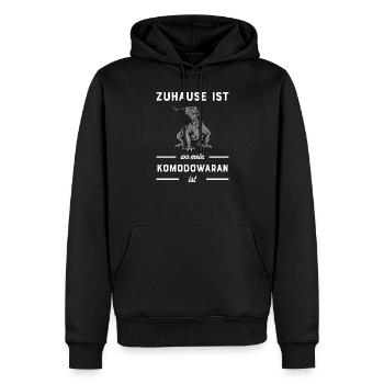 Komodowaran I Komododrache Motiv für Reptilien - Männer Premium Bio Hoodie - Schwarz - Vorne - Nico (187cm)