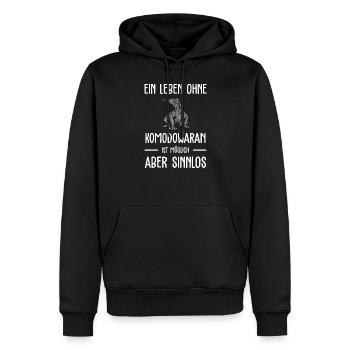 Komodowaran I Komododrache Motiv für Reptilien - Männer Premium Bio Hoodie - Schwarz - Vorne - Nico (187cm)