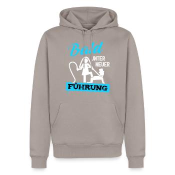 JGA Bräutigam T-Shirt Junggesellenabschied Männer - Männer Premium Bio Hoodie - Taupe - Vorne - Nico (187cm)