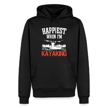 Happiest when i'm Kayaking - Männer Premium Bio Hoodie - Schwarz - Vorne - Nico (187cm)