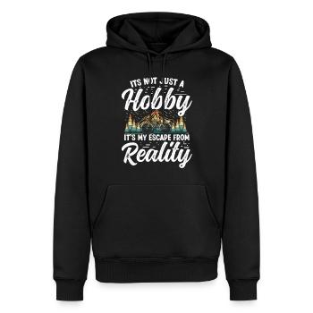 Hobby Mountainbiker and outdoor Design - Männer Premium Bio Hoodie - Schwarz - Vorne - Nico (187cm)