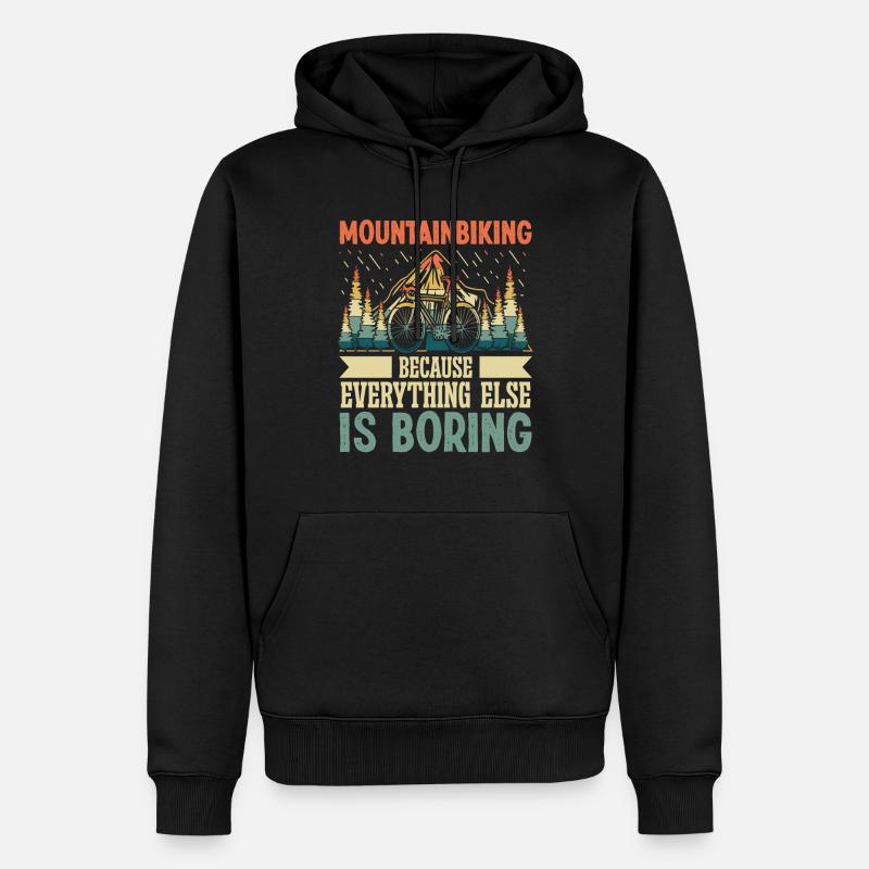 Mountainbiking because everything else - Männer Premium Bio Hoodie - Schwarz