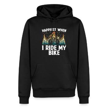 Happiest when i ride my Bike - Männer Premium Bio Hoodie - Schwarz - Vorne - Nico (187cm)