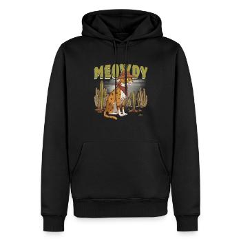 Conception de chat Meowdy Chat - Sweat à capuche Premium bio Homme - noir - Devant - Nico (187cm)