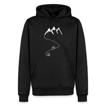 Montagnes Bière Gravel Vélo de route Cycliste Cycliste - Sweat à capuche Premium bio Homme - noir - Devant - Nico (187cm)