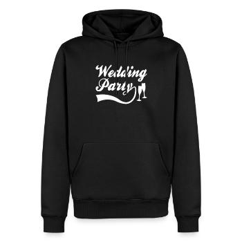 Fête de mariage - Sweat à capuche Premium bio Homme - noir - Devant - Nico (187cm)