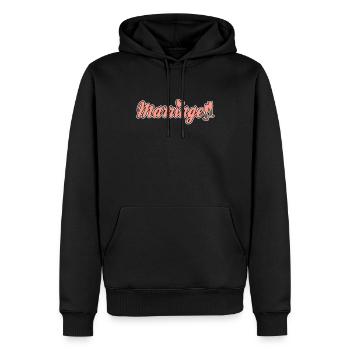 Lettrage de mariage - Sweat à capuche Premium bio Homme - noir - Devant - Nico (187cm)