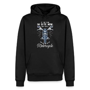 Motard Chopper à l’ancienne - Sweat à capuche Premium bio Homme - noir - Devant - Nico (187cm)