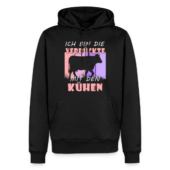 Kuh Kühe - Männer Premium Bio Hoodie - Schwarz - Vorne - Nico (187cm)