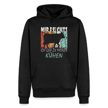 Kuh Landwirt Bauernhof Kinder Landwirtschaft Bauer - Männer Premium Bio Hoodie - Schwarz - Vorne - Nico (187cm)