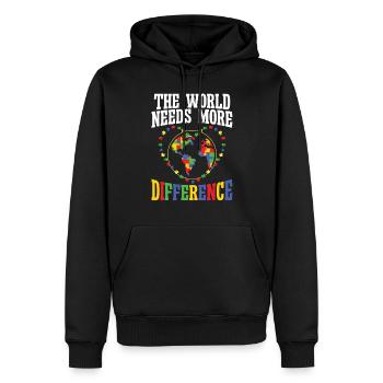 Autismus World Needs Difference Autism Awareness - Men’s Premium Organic Hoodie - black - Front - Nico (187cm)