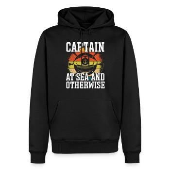 Capitaine Capitaine En Mer Et Autrement Bateau De Navire - Sweat à capuche Premium bio Homme - noir - Devant - Nico (187cm)