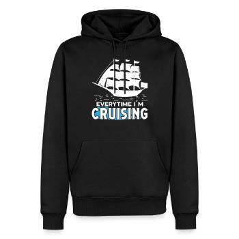 Capitaine chaque fois que je navigue en bateau de croisière - Sweat à capuche Premium bio Homme - noir - Devant - Nico (187cm)