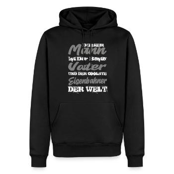 Eisenbahner - Männer Premium Bio Hoodie - Schwarz - Vorne - Nico (187cm)