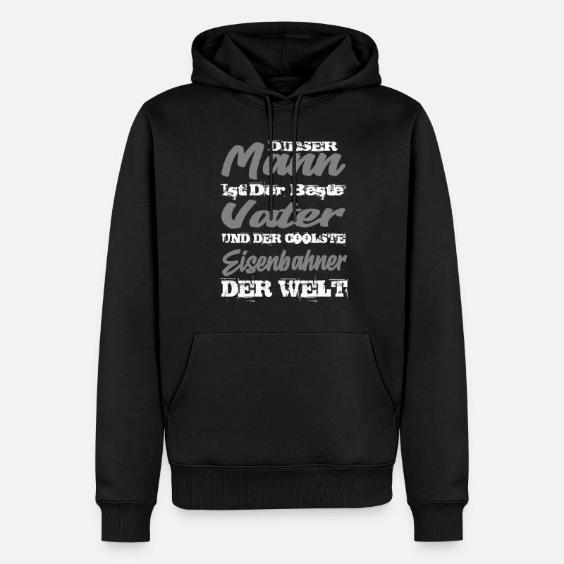 Eisenbahner - Männer Premium Bio Hoodie - Schwarz