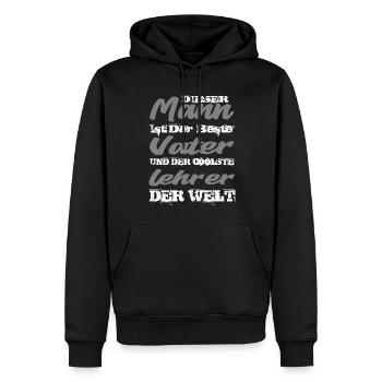 Lehrer - Männer Premium Bio Hoodie - Schwarz - Vorne - Nico (187cm)