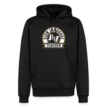 Gebärdensprache Lehrer Awareness Gebärden Gestik - Männer Premium Bio Hoodie - Schwarz - Vorne - Nico (187cm)