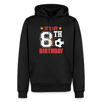 Joueur de football-8. - Sweat à capuche Premium bio Homme - noir - Devant - Nico (187cm)