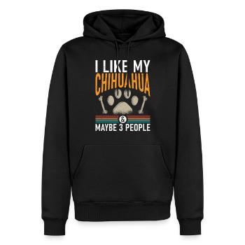 Chihuahua Cadeaux Chihuahua Propriétaire - Sweat à capuche Premium bio Homme - noir - Devant - Nico (187cm)