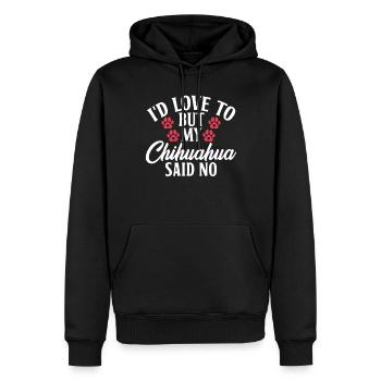 Chihuahua Cadeaux Chihuahua Propriétaire - Sweat à capuche Premium bio Homme - noir - Devant - Nico (187cm)