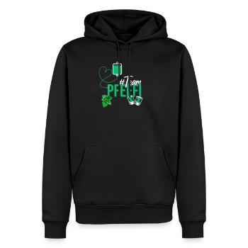 Team Pfeffi - Lustiges Party Pfefferminz - Männer Premium Bio Hoodie - Schwarz - Vorne - Nico (187cm)