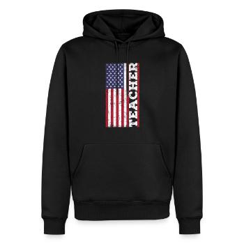 Professeurs patriotiques américains - Sweat à capuche Premium bio Homme - noir - Devant - Nico (187cm)