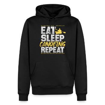 Kanu fahren Eat Sleep Repeat Kanu Boot fahren - Männer Premium Bio Hoodie - Schwarz - Vorne - Nico (187cm)