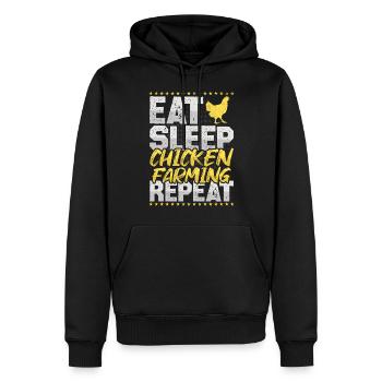 Éleveur de poulet Mangez Dormez Répétez Poulet Éleveur de poulet - Sweat à capuche Premium bio Homme - noir - Devant - Nico (187cm)
