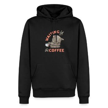 Conception de chat de café pour un accro au café - Sweat à capuche Premium bio Homme - noir - Devant - Nico (187cm)