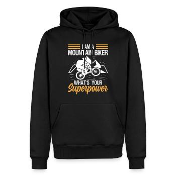 Je suis un vététiste quel est votre - Sweat à capuche Premium bio Homme - noir - Devant - Nico (187cm)