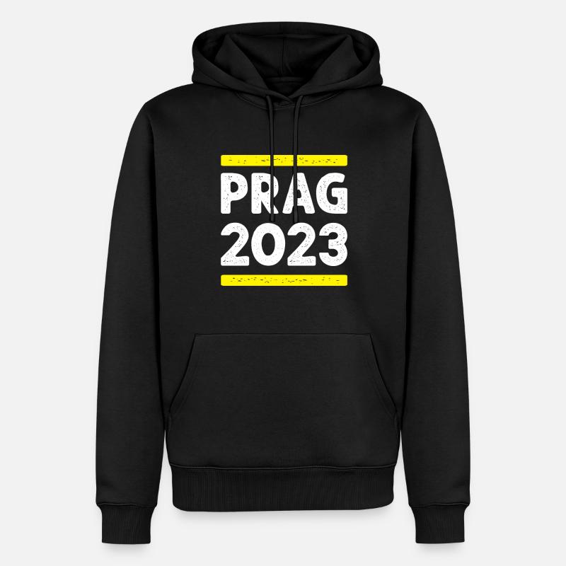 Prag 2023 - Männer Premium Bio Hoodie - Schwarz