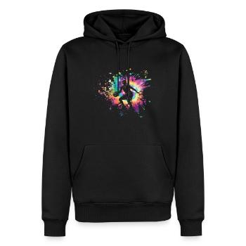 Tie dye Basketball Filles - Sweat à capuche Premium bio Homme - noir - Devant - Nico (187cm)